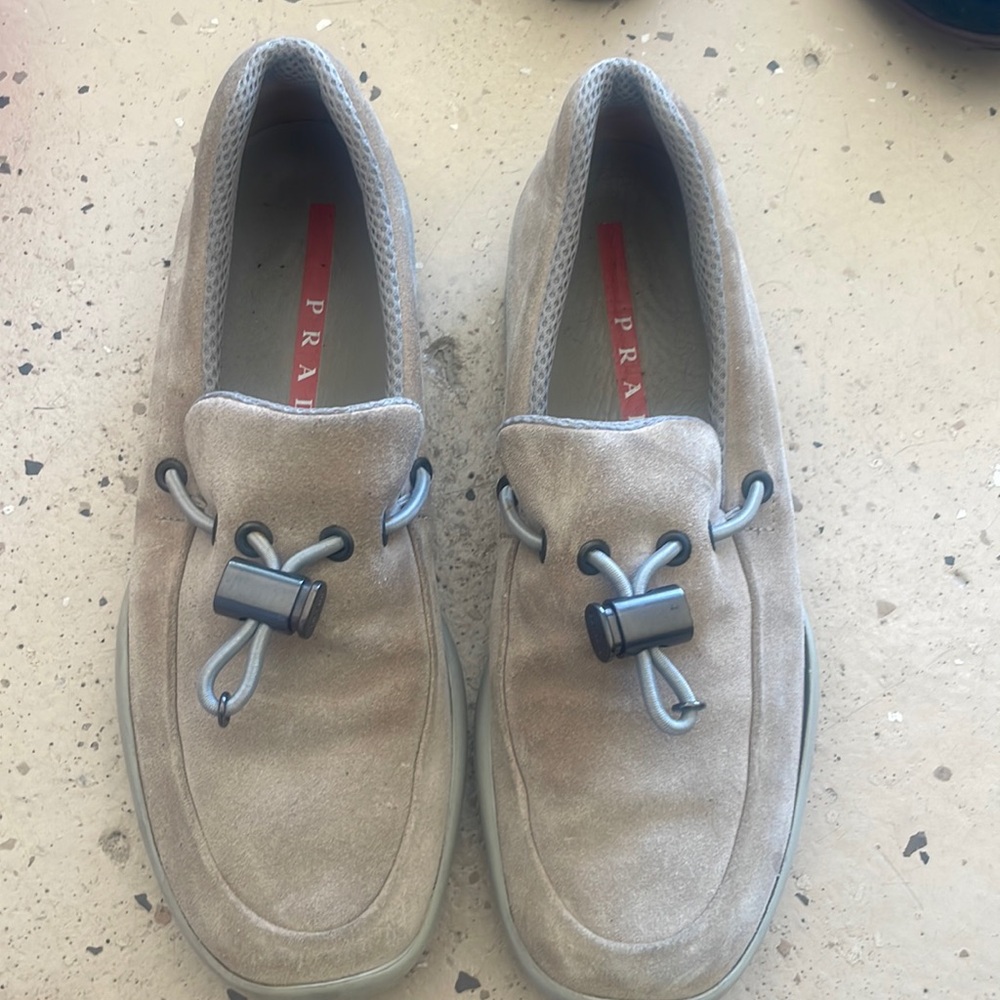 Prada Suede Driving Loafers Slip On